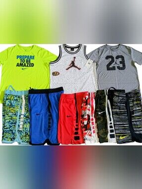 NIKE DRI-FIT ELITE BOYS SIZE XLARGE 18/20 TOPS AND SHORTS CLOTHING BUNDLE NEW!